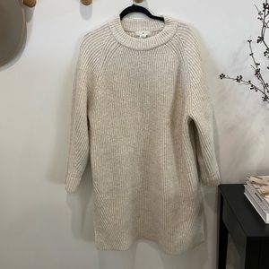 H&M cream rib knit sweater dress